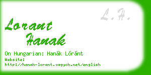 lorant hanak business card
