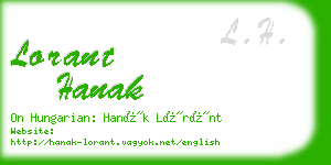 lorant hanak business card